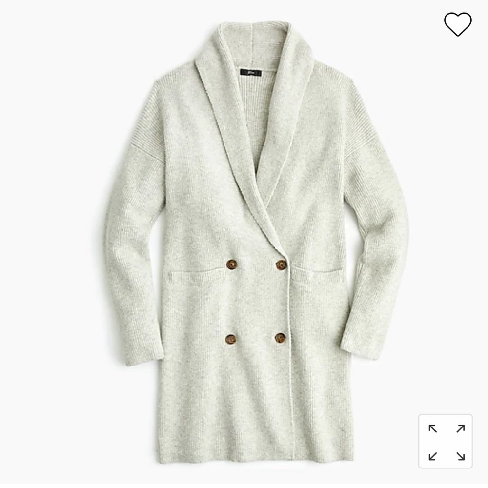 JCrew Double Breasted Cardigan Coat in Supersoft Yarn, Size S